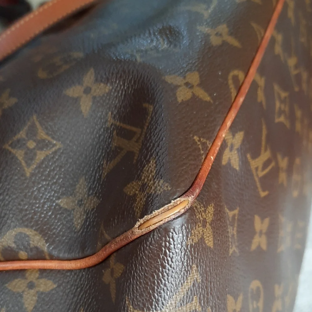 Louis Vuitton Brown Monogram Canvas Shoulder Tote with Leather Trim - Picture 7 of 16